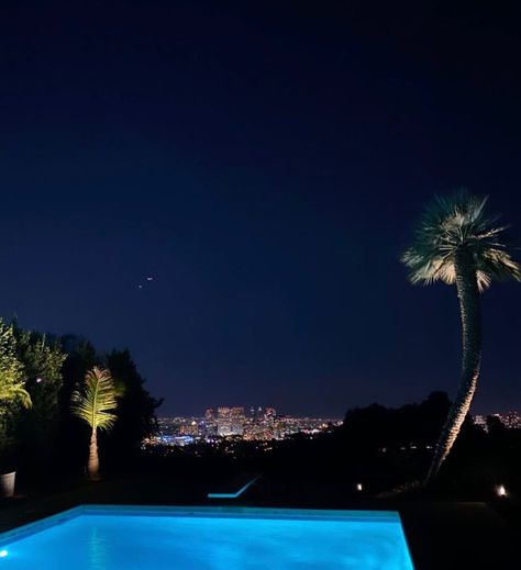 City Lights, Night Time, At Night, Palm Trees, Trees, Angeles, Pool, Tumblr, Los Angeles