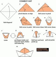 Paper Craft, Folded Hat, Paper Hats, Cowboy Hats, Da Cowboy, 100 Cowboy Origami Clothes, Origami Hat, Paper Hats, Paper Play, Kids Origami, Paper Craft Videos, Origami Patterns, Popular Crafts, Hat Tutorial