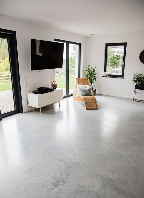 Screeded Floor, Concrete Floors Living Room, Concrete Floors In House, Interior Concrete Floors, Concrete Interiors, Concrete Stained Floors, Concrete Floor, House Flooring, Floor Design