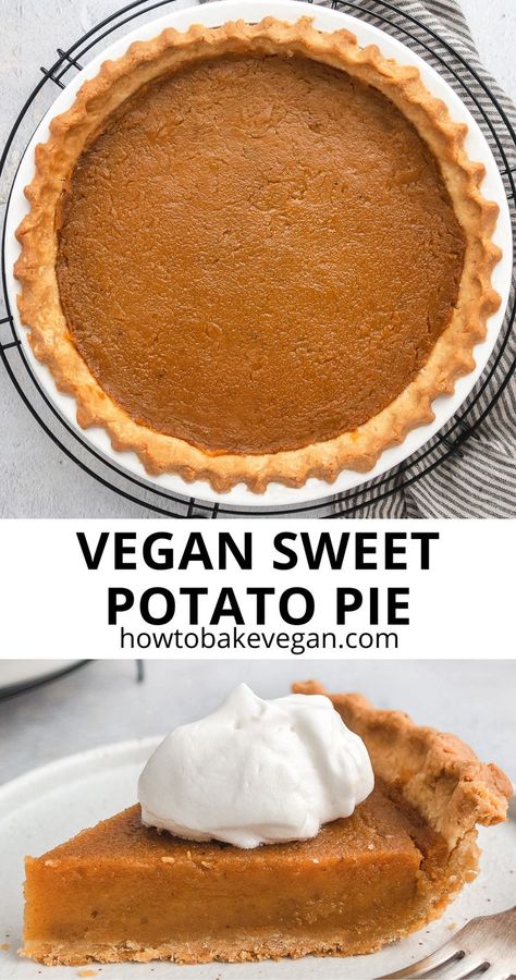 Vegan Sweet Potato Recipes, Sweet Potato Pie Filling, Diy Floating Desk, Dairy Free Pies, Vegan Sweet Potato Pie, Vegan Thanksgiving Dessert, Vegan Pies Recipes, Sweet Potato Dessert, Sweet Potato Pie Southern