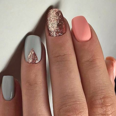 Blue, Pink and Gold Glitter Nails on Point - Hashtag Nail Art Summer Nails Colors Designs, Pastel Nail Art, Cute Spring Nails, Nail Art Designs Summer, Spring Nail Art, Colorful Nail Designs, Nail Designs Glitter, Summer Nails Colors, Pastel Nails