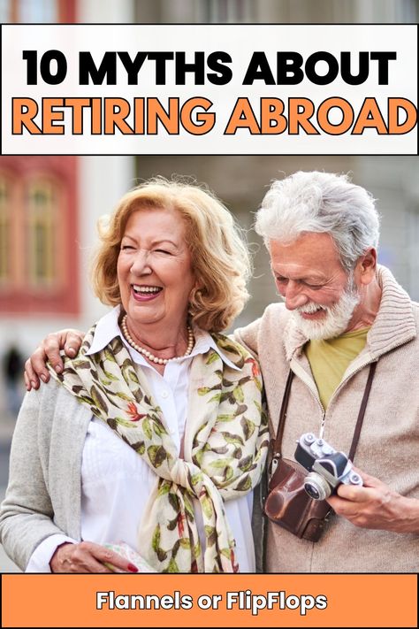 Smiling elderly couple with camera, representing the joy of debunking 10 misconceptions about retiring abroad. Living Overseas, Retire Abroad, Successful Blog, Blogging Tips, The Truth, Your Dream, Blogging, Dreaming Of You, Confidence