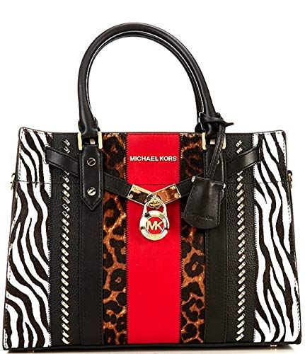 Michael Kors Nouveau Hamilton Patchwork Leopard Zebra Large Satchel Bag Spring Purses, Everyday Handbag, Stylish Purse, Favorite Handbags, Handbag Heaven, Luxury Purses, Cute Purses, Purses Michael Kors, Satchel Handbags