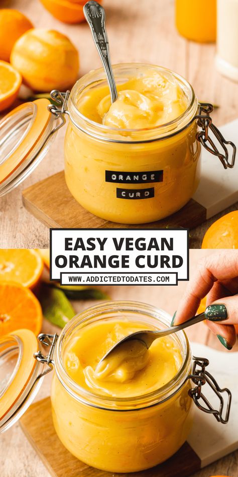 Orange Curd (Eggless, Dairy-Free) Orange Recipes Baking, Orange Desserts Easy, Orange Curd Recipe, Caramel Dessert Recipes, Orange Curd, Orange Dessert, Vegan Buttercream, Orange Baking, Fresh Eats