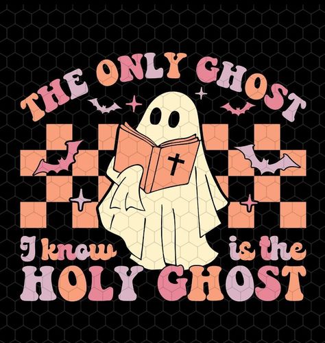 Holy Ghost 👻🤪 link in bio to order! Doodle Journal, Ghost Cartoon, Ghost Hunting, Costume Shirts, Trunk Or Treat, Christian Memes, Halloween Crafts For Kids, Ghost Shirt, Holy Ghost