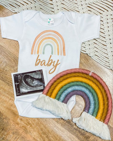 Pregnancy Announcement Pictures, Baby Due Date Calendar, Rainbow Baby Announcement, Pregnancy After Loss, Fun Baby Announcement, Over Analyzing, Cute Pregnancy Announcement, Child Loss, Rainbow Baby Shower