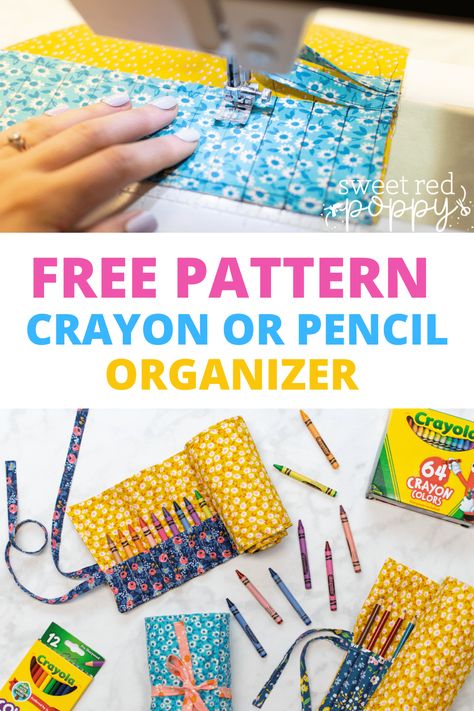 Pencil Roll Sewing Pattern for Colored Pencils or Crayons Colored Pencil Holder, Pencil Case Sewing, Roll Up Pencil Case, Pencil Case Pattern, Colored Pencil Case, Diy Crayons, Crayon Roll, Pencil Roll, Diy Sewing Gifts