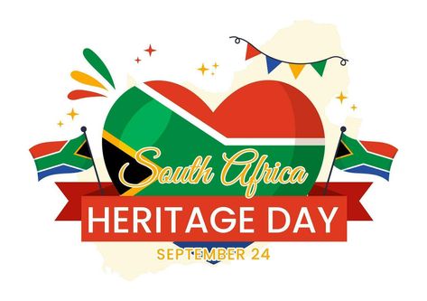 Happy Heritage Day South Africa Vector Illustration on September 24 with Waving Flag Background, Honoring African Culture and Traditions Templates Happy Heritage Day South Africa, Happy Heritage Day, Heritage Day South Africa, Heritage Day, Waving Flag, Good Morning Prayer, Flag Background, Cityscape Photos, Logo Banners