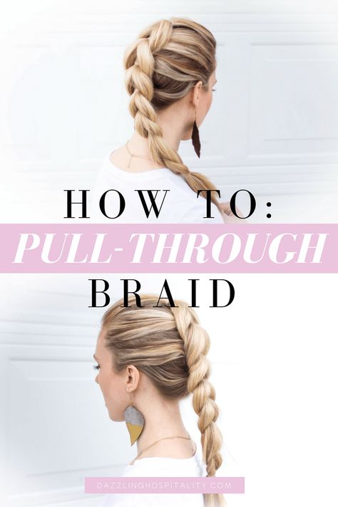 How to pull-through braid. An easy step-by-step video hair tutorial that is great for any beginner and those with medium to long hair. Come Intrecciare, Easy Work Hairstyles, Braids Step By Step, Easy Hair Styles, How To Braid, Pull Through Braid, Short Box Braids, Work Hair, Beginner Makeup