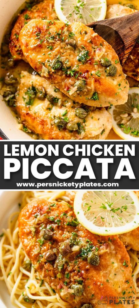 Britts Cooking, Chicken Piccata Recipe With Pasta, Pesto Chicken Pasta Recipes, Chicken Pasta Crockpot Recipes, Pasta Crockpot Recipes, Chicken Piccatta, Healthy Chicken Piccata, Chicken Pasta Creamy, Easy Chicken Piccata