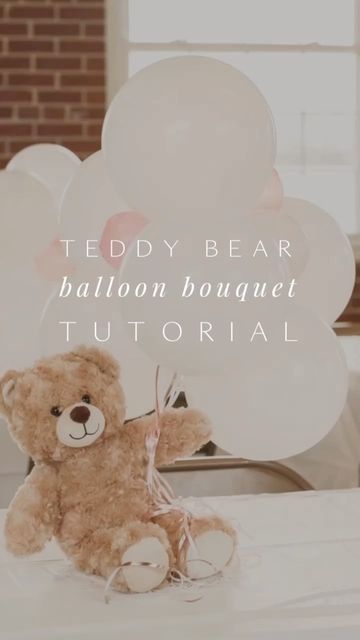 Teddy Bear Baby Shower Centerpiece, Bear Centerpieces, Liz Fourez, Teddy Bear Centerpieces, Easy Baby Shower Gift, Baby Boy Teddy Bear, Teddy Bear Balloon, Teddy Bear Baby Shower Theme, Bear Baby Shower Cake