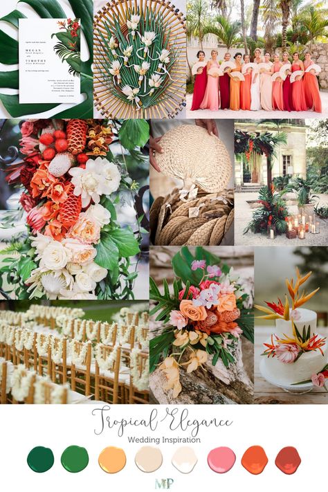 Tropical Theme Wedding Bridesmaid, Tropical Rustic Wedding Theme, Tropical Wedding Colors Palette Blue, Hawaiian Wedding Color Schemes, Hawaiian Theme Wedding Dresses, Tropical Theme Color Palette, Tropical Color Wedding, Tropical Colors Wedding, Beach Wedding Tropical Theme