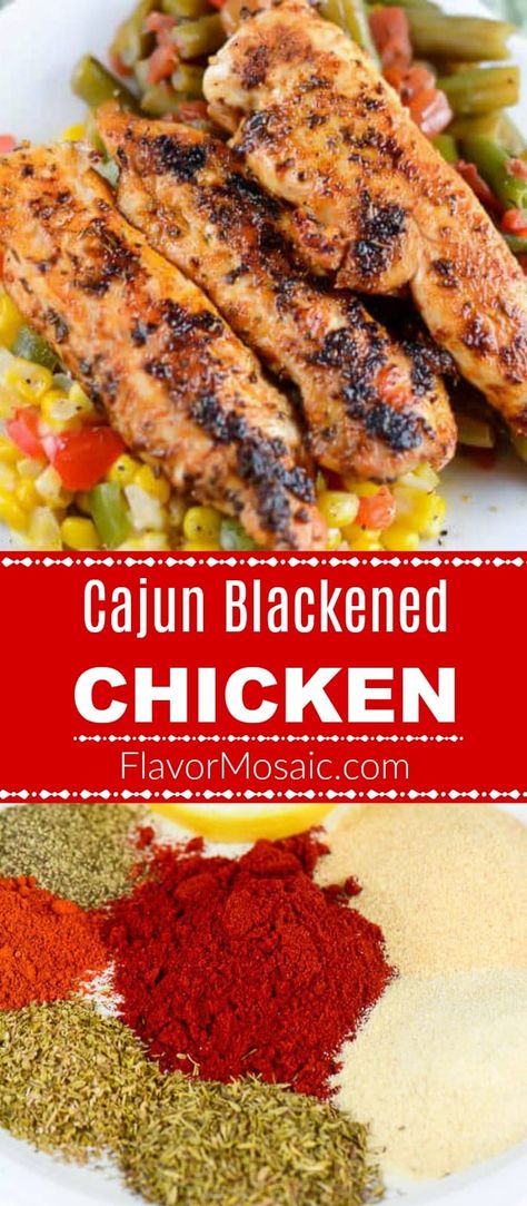 Cajun Blackened Chicken, Blackened Chicken Recipe, Advocare Recipes, Chicken Dishes Easy, Blackened Chicken, Cajun Chicken, Cajun Recipes, Idee Pasto Sano, Chicken Flavors