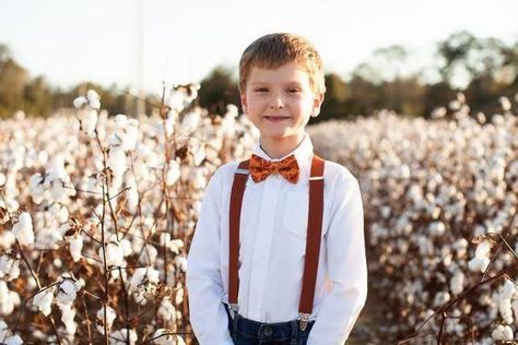 Fall Cake Smash, Burnt Orange Bow Tie, Fall Wedding Groomsmen, Wedding Groomsmen Gifts, Suspenders Groomsmen, Orange Bow Tie, Ring Bearer Outfits, Wedding Brown, Open Circle Ring