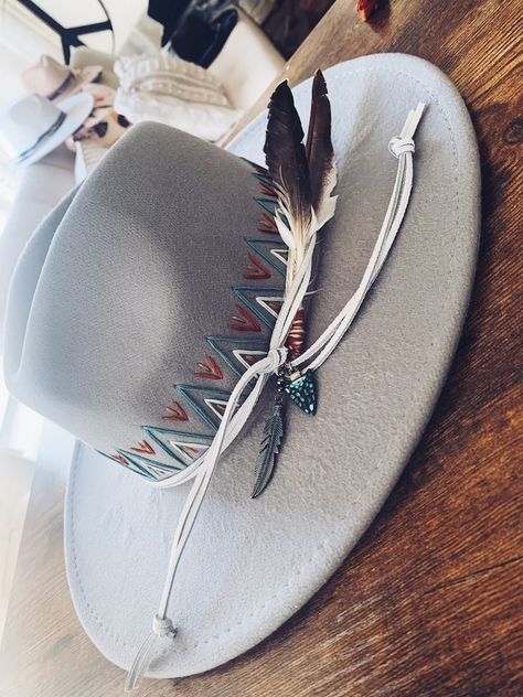 Custom Flat Brim Hat, Hats Cowgirl, Hat Burning, Custom Cowboy Hats, Beaded Hat Bands, Hat Bands, Flat Brim Hat, Rancher Hat, Beaded Hat