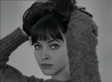 Bangs galore. Anna Karina, New Wave, A Woman, Black And White, Hair, White, Black