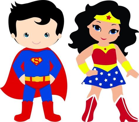 Galamigurumis Superpeques: Los Héroes Kawaii - Galamigurumis Sibling Birthday Parties, Superhero Clipart, Superman Characters, Hot Air Balloon Craft, Superman Birthday, Wonder Woman Birthday, Superhero Decorations, Baby Batman