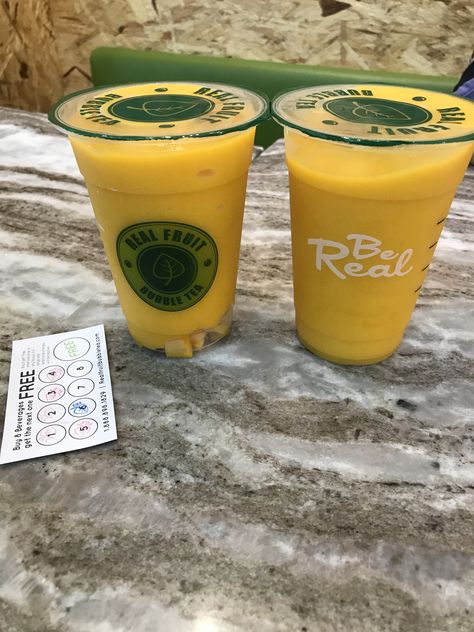 Follow @torontofoodieblog for more food pics Mango Slush, Fruit Bubble Tea, Toronto Trip, Real Fruit, Food Pics, Bubble Tea, Food Pictures, Toronto, Mango