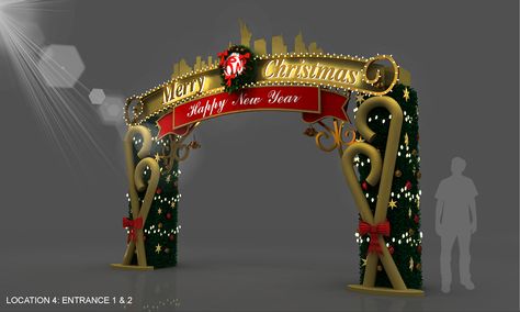 Project: Proposal for Genting First World Christmas 2016 Festival. Christmas Gate Decorations Entrance, Christmas Gate Decor, Christmas Entrance Arch, Christmas Arches Outdoor Diy, Gate Christmas Decorations, Christmas Arches Outdoor, Christmas Gate Decorations, Entrance Christmas Decorations, Christmas Gate Decorations Outdoor