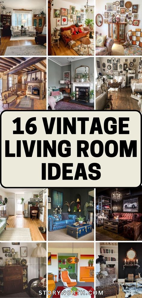 Save this pin for a trip down memory lane with vintage-inspired living room decor ideas to bring warmth and nostalgia into your home. #VintageDecor #HomeInspiration #NostalgicLivingRoom #InteriorDesignIdeas Edwardian Living Room Decor, Whimsical Vintage Home, Vintage Sofas Living Room, 90s Home Decor Living Room, Eclectic Decoration Living Room, Old Fashioned Living Room Decor, Vintage Homes Interior, Decorating With Vintage Furniture, Vintage Living Rooms Ideas