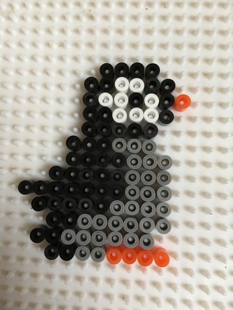 Seal Perler Bead Pattern, Penguin Hama Beads, Penguin Perler Beads, Penguin Perler Bead Patterns, Orca Whale Perler Beads, Beaded Penguin Pattern, Melt Beads Patterns, Pearl Beads Pattern, Easy Perler Beads Ideas