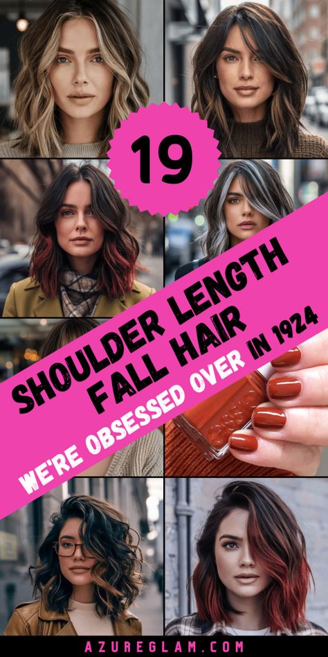 19 Stunning Shoulder Length Fall Hair 2024 Styles Featuring Color Blonde, Red and Brunette Trends with Fresh Cuts and Color Ideas Fall Haircolor Brunette 2024, Hair Color And Styles For Women 40, Women Fall Hair Color, Shoulder Length Highlights, Hair Color Ideas For Medium Hair, Shoulder Length Hair Brown Balayage, Hairstyle And Color Ideas, Fall 2024 Womens Hair, Fall Hair Colors Medium Length