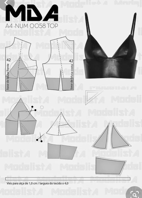 Crop Tank Top Sewing Pattern, Sewing Pattern Crop Top, Crop Top Sewing, Top Pattern Sewing, Tank Top Sewing Pattern, Crop Top Sewing Pattern, Learn Sewing, Diy Clothes Patterns, Moda Academia