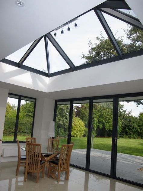 Lantern Roof Light, Extension Veranda, Fibreglass Roof, Room Extensions, Roof Extension, Roof Lantern, House Extension Design, Roof Architecture, Roof Colors