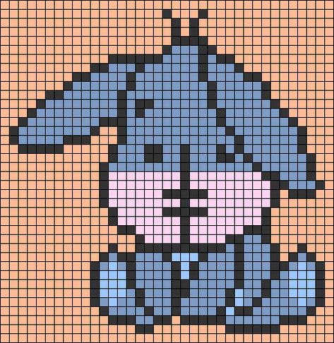 Disney Tapestry Crochet, Bear Honey, Crochet Graphs, Graph Paper Drawings, Disney Cross Stitch Patterns, Art Perle, Easy Pixel Art, Pixel Art Templates, Pixel Drawing