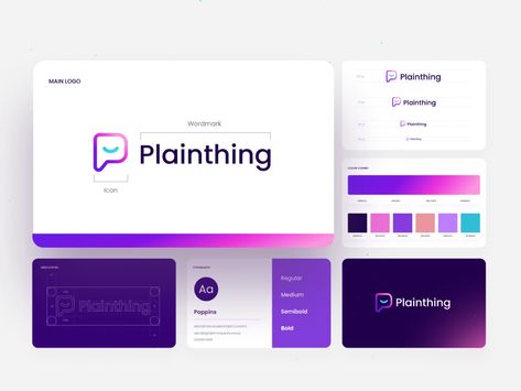 Plainthing Rebranding by Herdetya Priambodo ✱ for Plainthing Studio on Dribbble Grid Website, Brand Guidelines Design, Typographic Logo Design, Brand Manual, Directory Design, Typographic Logo, Event Branding, Class Design, Brand Guide