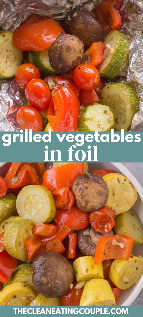 Grilled Vegetables in Foil are healthy, easy and simple to make! A delicious vegetable medley on the grill is the perfect side dish to any meal. Learn how to make these foil grill packets that are paleo, keto and whole30 friendly! These are perfect for a summer BBQ Foil Grill Packets, Grill Vegetables In Foil, Grill Packets, Grilled Vegetable Marinade, Vegan Grill, Grill Garden, Vegetable Kebabs, Calories In Vegetables, Mustard Chicken Recipes