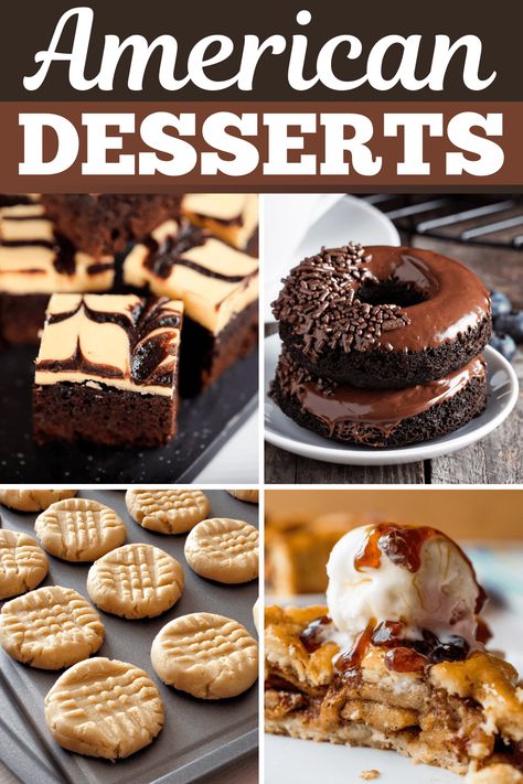 Is there anything better than classic American desserts? From apple pie to cheesecake to peanut butter cookies, we can't get enough of these tasty treats! Desserts Easy Recipes, No Bake Banana Pudding, American Foods, Donut Dessert, American Desserts, Vegetarian Cake, Desserts Easy, Sweet Snacks Recipes, Homemade Desserts