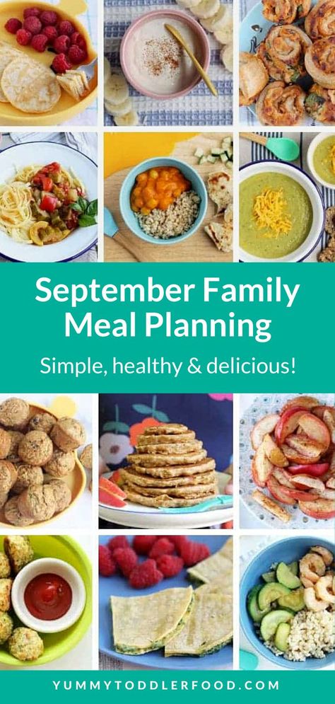 September Recipes For Kids, Fall Meal Planning, Meal Plan For Busy Families, September Meal Plan, Week Family Meal Plan, September Meal Plan Calendar, October Meal Plan Calendar, Fall Family Meal, Whole Foods Meal Plan