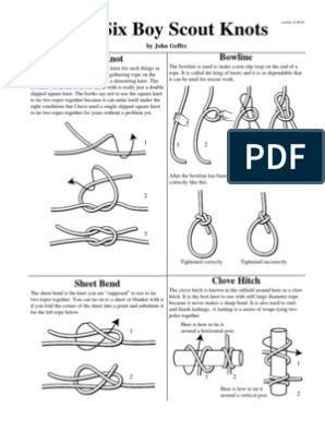 Basic Book of Knots and Lashings | PDF | Knot | Rope Printable Knot Tying Cards, Scouting Knots, Knot Tying Printable, Truckers Knot, Knot Tying Instructions, Cub Scout Games, Scout Knots, Scout Games, Bowline Knot