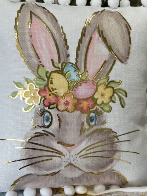 Easter Rabbit Painting, Painted Bunnies, Easter Bunny Art, Easter Bunny Painting, Easter Art Painting, Easter Acrylic Painting, Easter Painting Ideas, Easter Paintings On Canvas, Bunny Canvas Painting