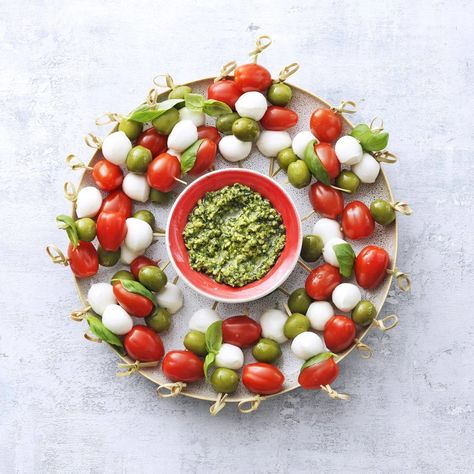 Caprese Wreath | Savory Caprese Wreath, Crescent Dough Sheet, Chocolate Mousse Pie, Festive Appetizers, Classic Appetizers, Stop And Shop, Tomato Mozzarella, Snack Dip, Giant Food