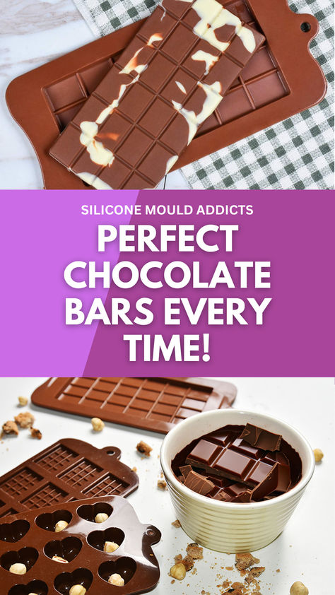 Classic Silicone Chocolate Bar Molds Homemade Chocolates In Molds, Chocolate Bar Molds Ideas, Chocolate Molds Ideas, How To Make Chocolate Candies In Molds, Homemade Chocolate Candy Molds, How To Make Chocolate Candy In Silicone Molds, Chocolate Money, Silicone Molds Recipes, Bars At Home