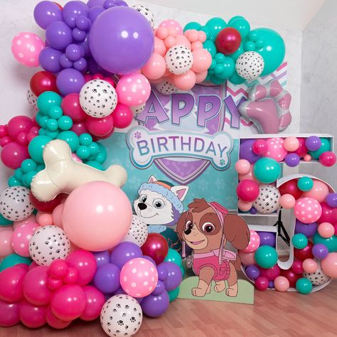 Paw Patrol Balloon Garland, Skye Birthday Party Paw Patrol, Girl Paw Patrol Party, Pink Paw Patrol, Skye Birthday Party, Skye Paw Patrol Party, Paw Patrol Skye Birthday, Paw Patrol Party Supplies, Paw Patrol Balloons