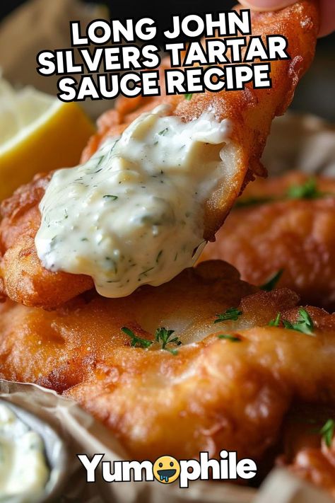 Long John Silvers Tartar Sauce Recipe Best Tartar Sauce Recipe, Tartar Sauce Recipe, Turkey Salad Recipe, Homemade Tartar Sauce, Long John Silver, Homemade Sauce Recipes, Best Seafood Recipes, Fish Sticks, Fish Sandwich