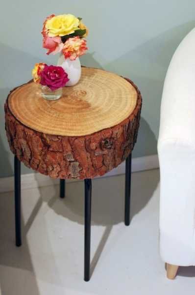 25 Handmade Wood Furniture Design Ideas, Modern Salvaged Wood Chairs, Stools and Benches Wood Slice Crafts Diy, Handmade Wood Furniture, Stump Table, Diy Side Table, Wood Furniture Design, Wood Slice Crafts, Diy End Tables, Log Furniture, Diy Holz