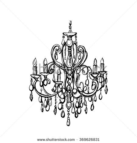 Hand drawn chandelier on white background. Vector stock illustration.  - stock vector Chandelier Illustration, Chandelier Drawing, Cocktail Book Design, Chandelier Tattoo, Jewel Tattoo, Chandelier Art, Interior Design Sketches, Hand Logo, Tableau Art