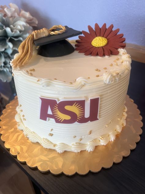 Asu Graduation Party, Grad Party Cake, Asu Graduation, College Graduation Cakes, Graduation Cake Designs, Graduation Party Cake, Graduation Photography Poses, Grad Party Decorations, Cap Ideas