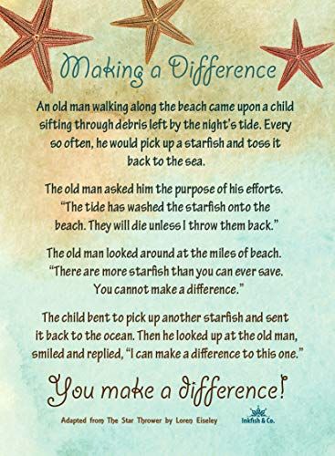 Starfish Poem, Starfish Story, You Make A Difference, Making A Difference, Office Products, Make A Difference, Teacher Appreciation, Inspirational Cards, Starfish