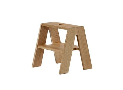 Quick-Step Stool -- Better Living Through Design Wooden Step Stool, Kursi Bar, The Letter A, Indoor Design, Sarah Kay, Future Perfect, Contemporary Modern Furniture, Wood Stool, Kitchen Stools