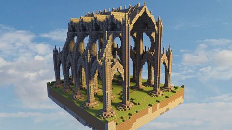 Gothic hall Minecraft Project Cool Minecraft Castle Ideas, Minecraft Gothic Roof, Grand Entrance Minecraft, Minecraft Gothic Cathedral, Minecraft Abbey, Minecraft Archway Entrance, Minecraft Archway Design, Minecraft End Builds, Archway Minecraft