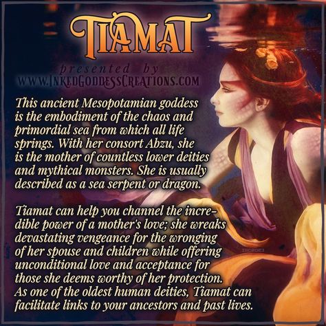 Primordial Mother, Feminine Cycle, Matriarchal Society, Goddess Water, Tiamat Dragon, Creation And Destruction, Goddess Magick, Witches Familiar, Mythical Monsters