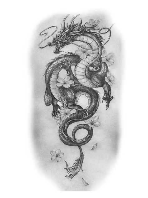 Tato Phoenix, Dragon Tattoo Stencil, Dragon Tattoo Drawing, Celtic Dragon Tattoos, Dragon Tattoo Sketch, Red Dragon Tattoo, Dragon Tattoos For Men, Dragon Tattoo Art, Chinese Dragon Tattoos