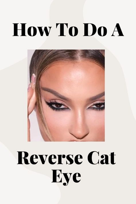 Are you wanting to try a different look? How about a reverse cat eye! Its sexy and great for a night out. This video will teach you how to achieve this look. Thick Cat Eyeliner, Upside Down Cat Eye, Reverse Cat Eye Tutorial, How To Do A Cat Eye For Beginners, Reverse Cat Eye Eyeliner, Reverse Cateye, Erika Makeup, Reverse Cat Eye Makeup, Cat Eye Eyeliner Tutorial