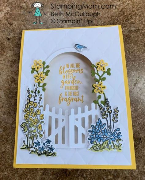 Stampin Up Grace's Garden card made by demo Beth McCullough.  Shop 24/7 and see more card and 3-D ideas at https://stampingmom.com  https://stampingmom.com/kylies-team-blog-hop Card With Flowers, Garden Watercolor, Thanks Card, Spring Cards, Stamping Up Cards, Floral Cards, Easter Cards, Stamping Up, Folded Cards