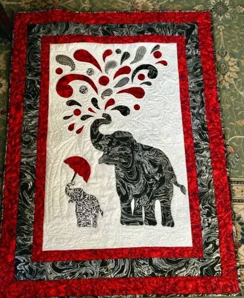 Quilts and sewing free pattern | Paisley Splash - FREE Quilt Pattern Horse Quilt Patterns, Elephant Quilts, Elephant Quilts Pattern, Elephant Stuff, Animal Baby Quilt, Horse Quilt, Elephant Quilt, Make A Quilt, Baby Quilt Patterns